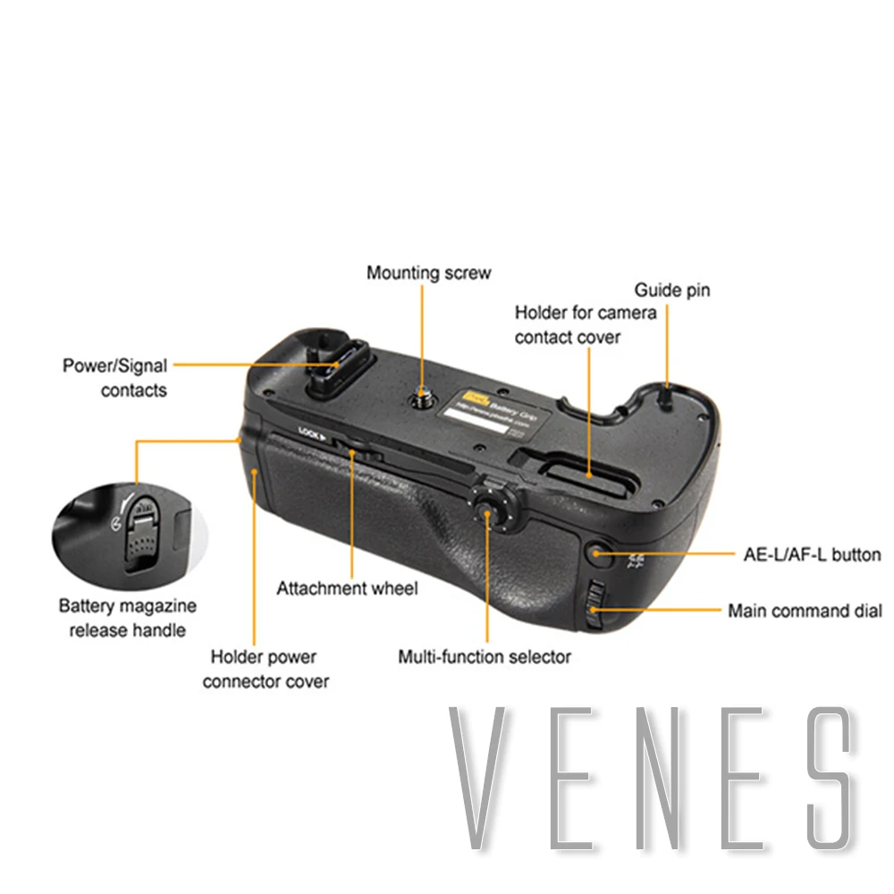 

Battery grip Vertax D16 Suit For Nik on D750 Camera Exposure lock button
