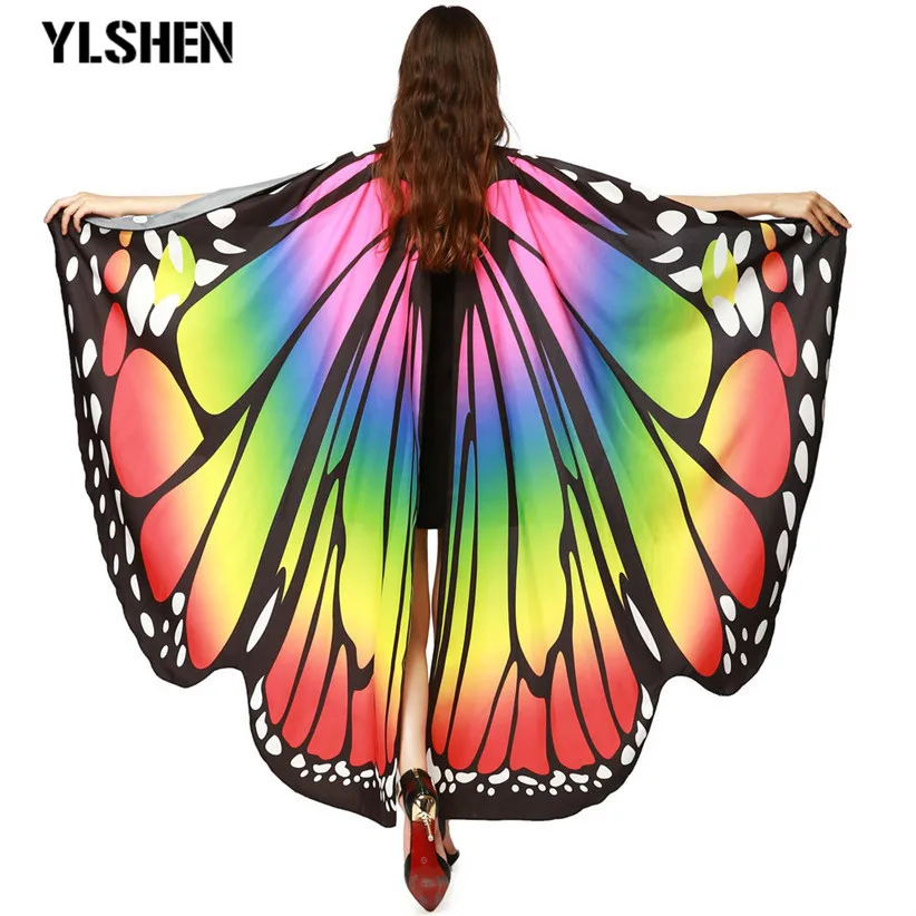 Women Butterfly Wings cosplay costume Pashmina Shawl Scarf Nymph Pixie Poncho Accessory