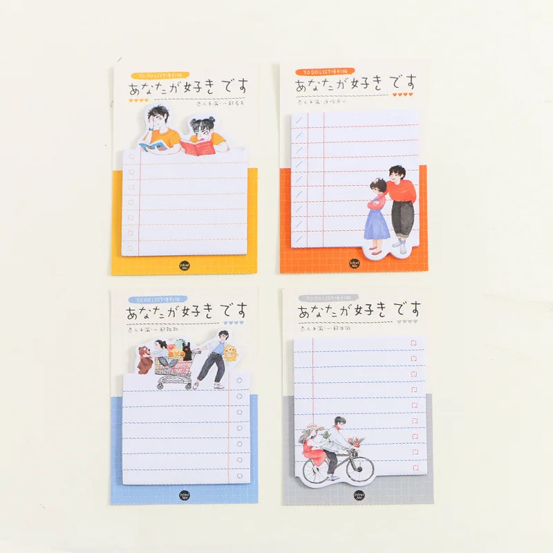 

1PCS New Lovers Series Memo Pad Paper Post Notes Sticky Notes Notepad Stationery Papeleria Office School Supplies