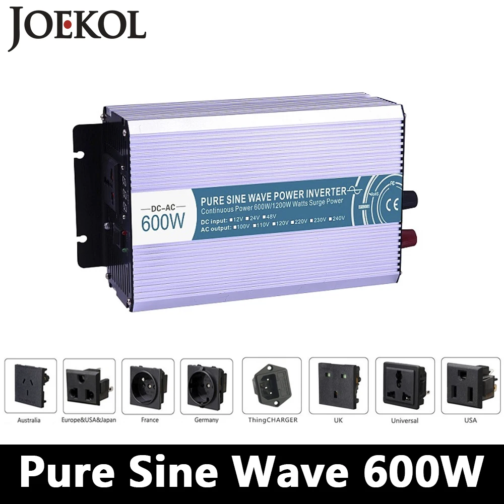 

600W pure sine wave inverter,DC 12V/24V/48V to AC 110V/220V,off grid inversor,solar inverter,voltage converter for home use