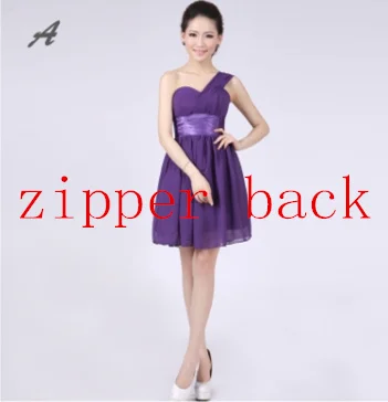 Плюс размер фиолетовое короткое элегантное Сексуальное Дешевое милое Формальное шифоновое платье выпускное платье платья Новое поступление под$50 W1324 - Цвет: A ZIPPER BACK
