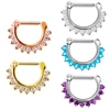 1PC Stainless Steel Colorful Crystal Gem Tribal Hinged Nose Septum Clicker Nipple Ear Cuff Piercing Ring Charming Jewelry 16g ► Photo 3/6
