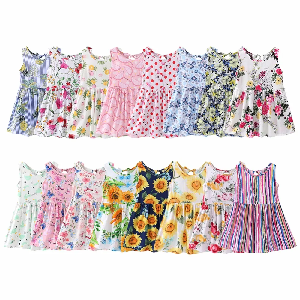 

2018 Fashional Cute Vestido infantil Baby Girl Dress Cotton Sweet Dress Casual O-Neck Party Prncess Dress Clothing Vestidos