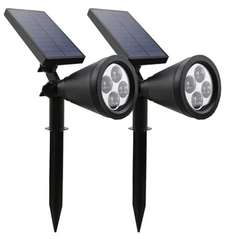 

2pcs/lot 200LM Solar Wall Lights / In-ground Lights Adjustable Waterproof 4 LED Solar Outdoor Lighting Spotlights, Path Lights
