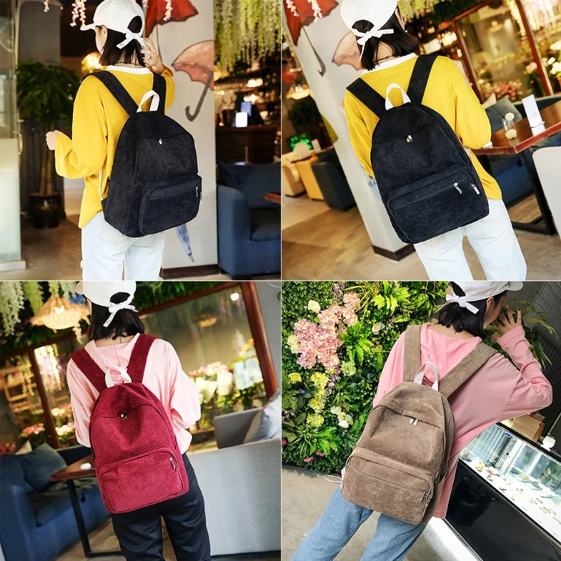 Solid Color Canvas Large Capacity 1030A Multi-mezzanine School Student Bag