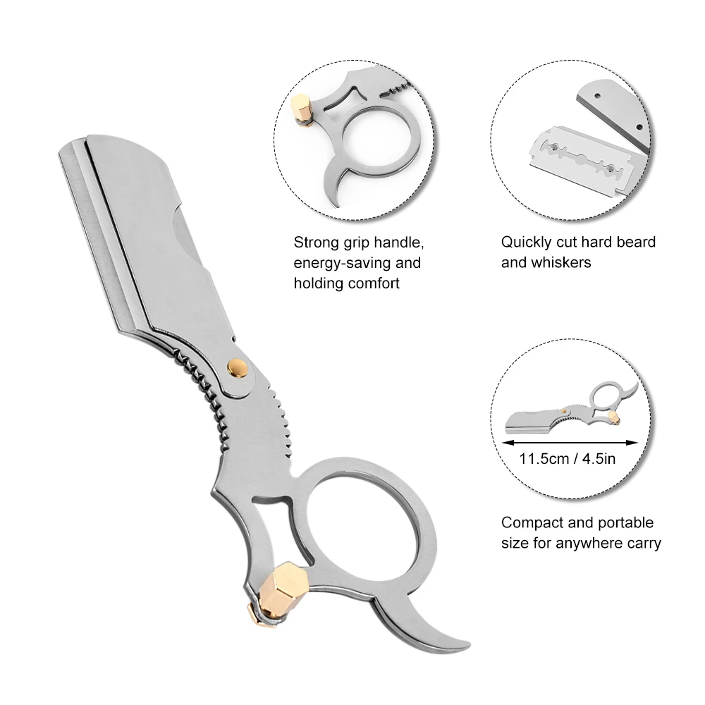 Для мужчин прямые Опасная бритва стальные бритвы складной бритья Ножи удаления волос инструменты бровей Борода бритья инструмент