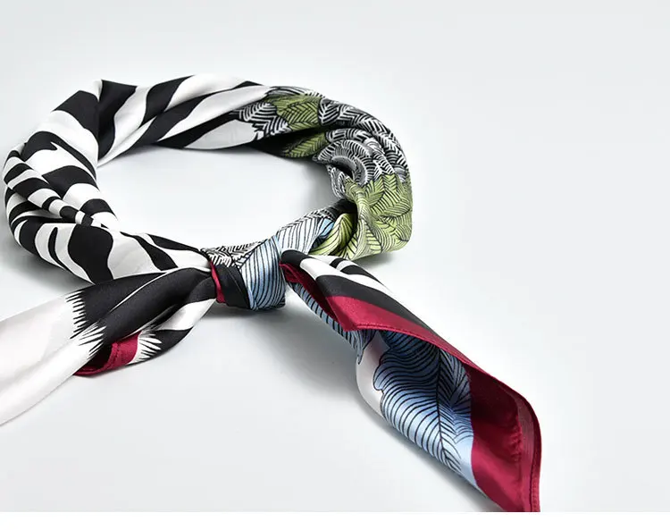70*70 см квадратный шарф модный весенний женский Шелковый рисунок Зебра женские шарфы элегантный шейный платок галстук для волос Тощий Ретро шелковый атлас