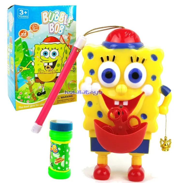 SpongeBob Cartoon Bubble Machine Portable Small Lanterns With Sound And Light Toys Free Shipping