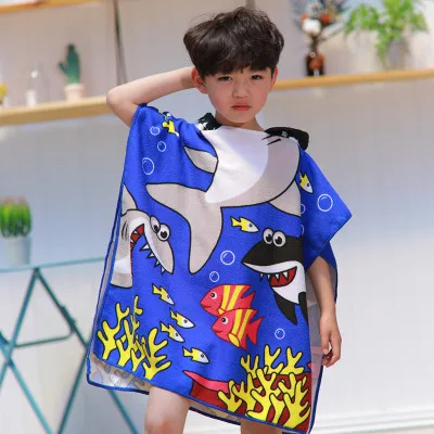 Креативный детский халат с героями мультфильмов для девочек, халат, ткань из микрофибры, Пляжная мягкая одежда для поглощения воды, милый банный халат для мальчиков - Цвет: 8