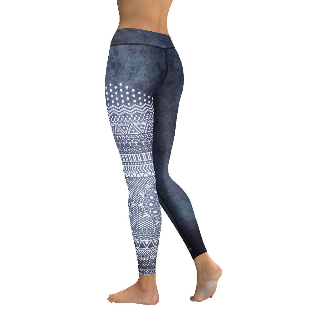 Grey Aztec mandala high waistband legging (3)