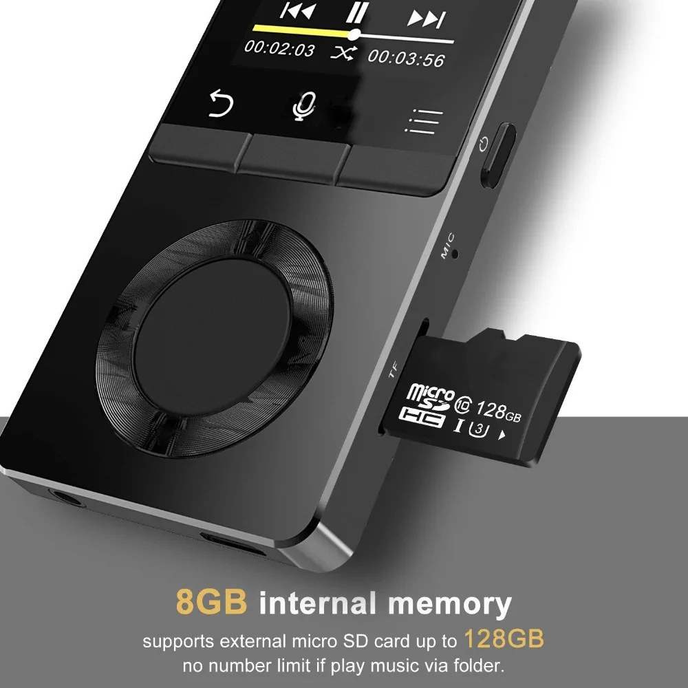 C2 спортивный динамик MP3 музыкальный плеер 8 ГБ с диктофоном сенсорный экран Высокое качество сабвуфер супер-длительный режим ожидания mp3-плеер