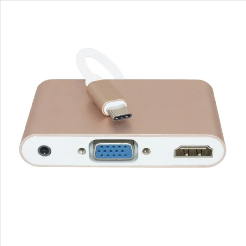 USB c Тип C к HDMI VGA 3.5 мм аудио адаптер 3 в 1 USB 3.1 USB-C конвертер кабель для ноутбука MacBook Google Chromebook Pixel