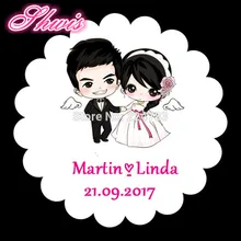 100 шт. Свадьба самоклеющиеся Бумага Наклейки коробка конфет Наклейки свадебные приглашения Стикеры пользовательских тегов для свадебных торжеств