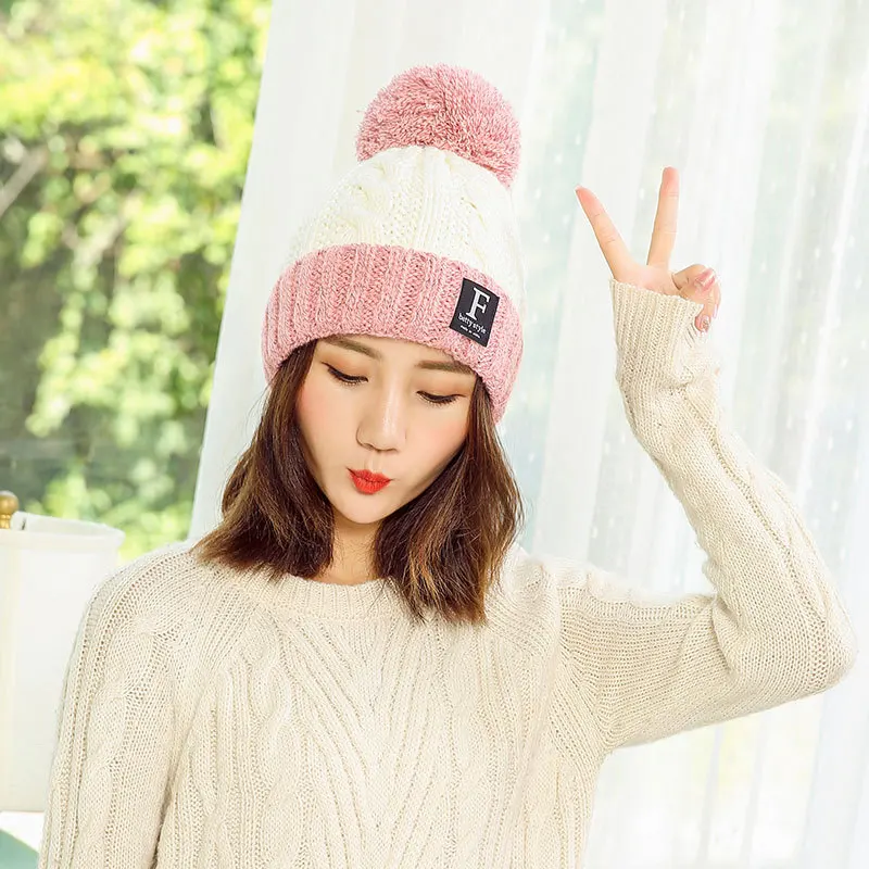 2018 Hat Female Autumn And Winter Plus Velvet Thick Knit Hat Han Fashion Warm Wool Hat Sweet Cute Cycling Ear ACI93 (5)