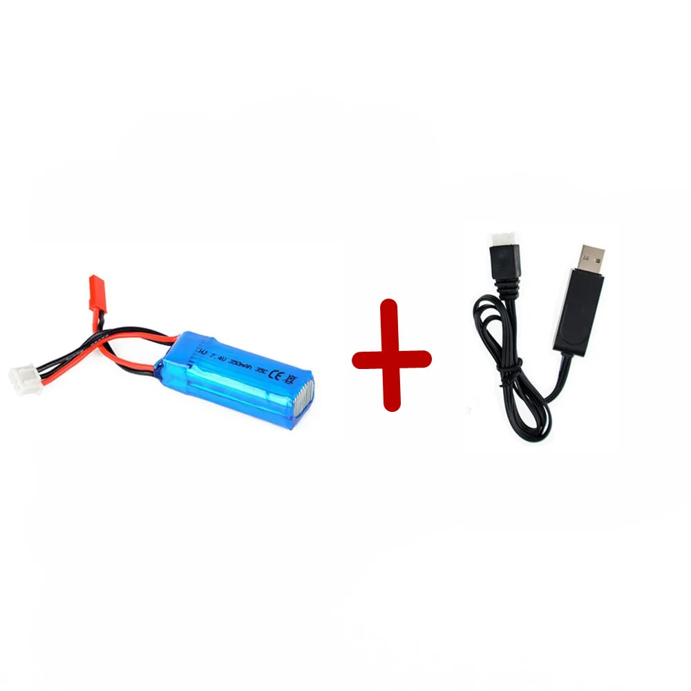 

1 pcs 2S 7.4V 350mAh 35C Lipo Battery with usb cable For Mini RC Helicopter Quadcopter Airplane Model DLG1000 F300BL DTS130