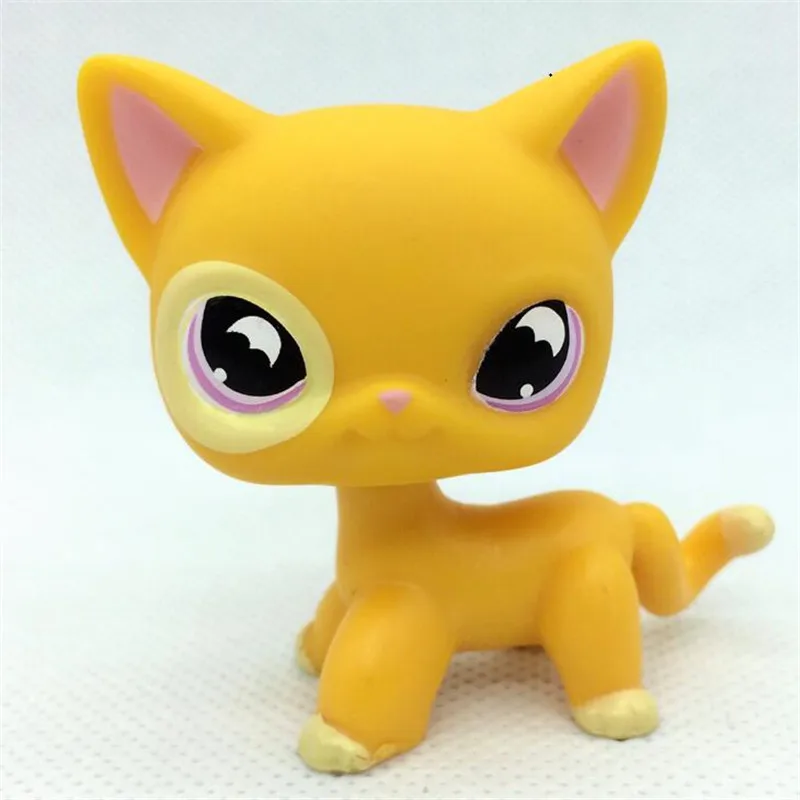 Littlest Pet Shop LPS Figure Toys #2194 Orange Yellow Short Hair Cat 
