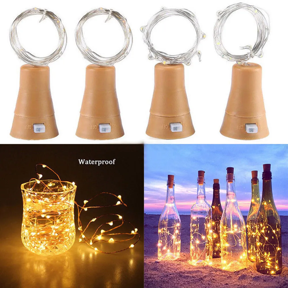 15LEDs Garland Solar Wine Bottle Lights Solar Cork Fairy Lights Christmas Light LED Copper Garland Wire Fairy String Lights