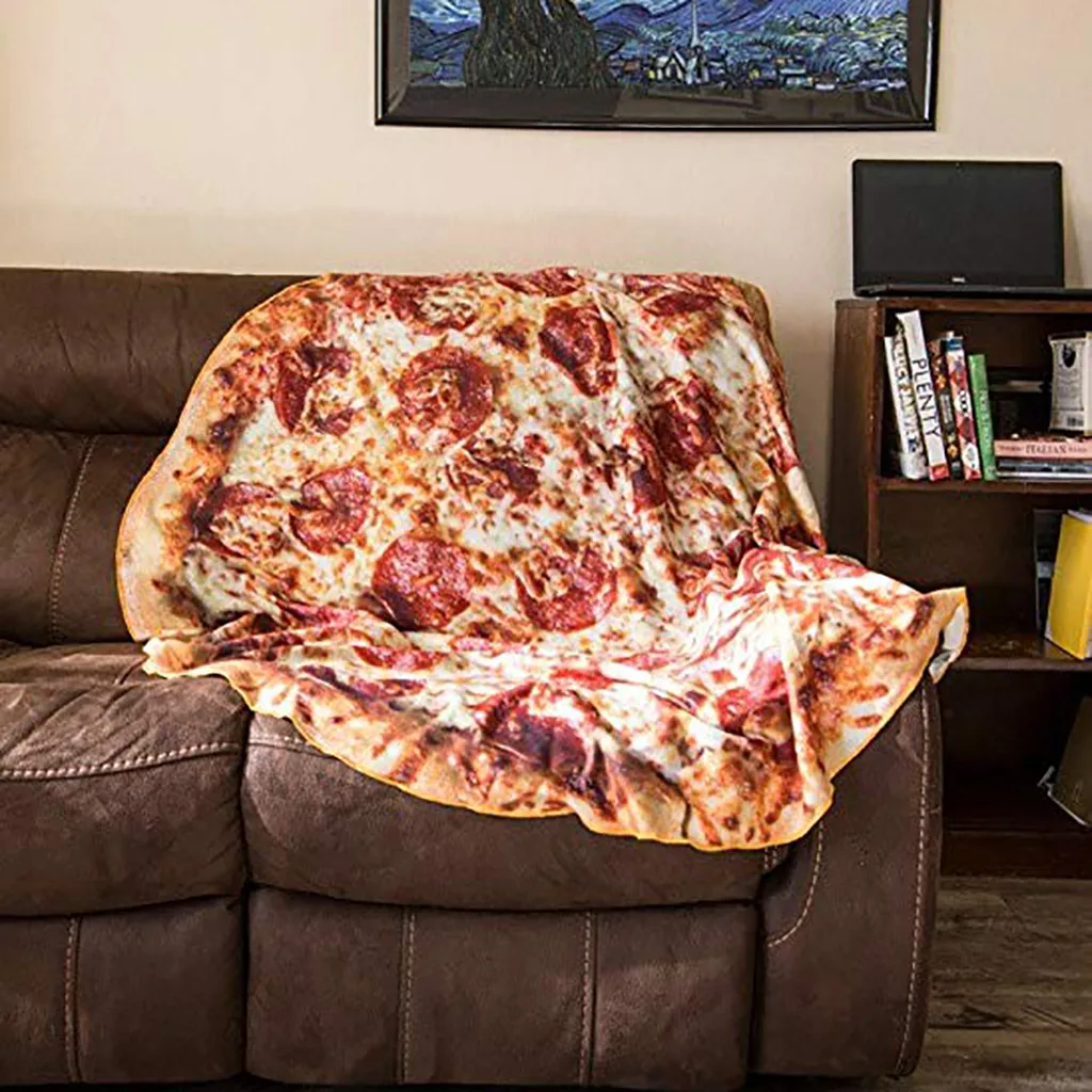 

Comfort Wrap Blanket Food Creations Pizza Hamburger Throw Perfectly Round Bathroom Carpet Polyester Tortilla Throw Home Textile