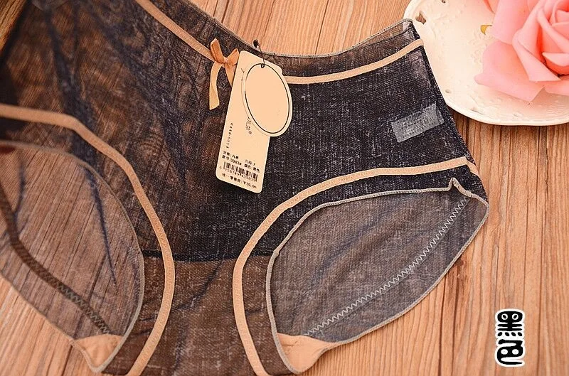 Silk Ladies Woman Seamless Sexy Panties Low Waist Briefs Female Stripe Soft Breathable Women's Thin Underwear7