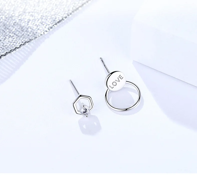 Round cz 925 sterling silver earrings for women 5