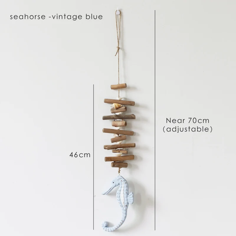 Средиземноморский стиль подвесные рыбные украшения для декора стен деревянный морской конек веревка кулон моллюск морской волны с Conchs