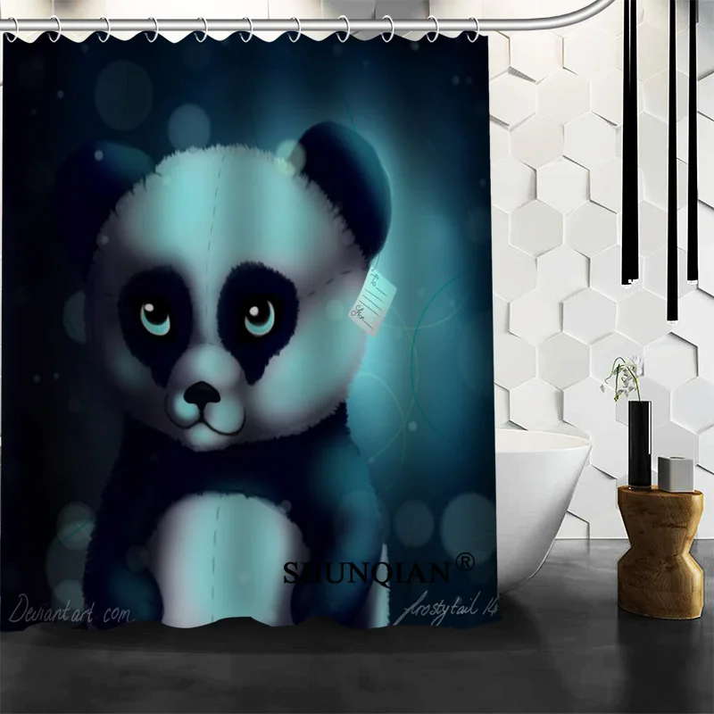 Custom Panda Cartoon Shower Curtain 12 Hooks For The Bathroom High Quality Polyester Fabric Bath Curtain 3D Printing - Цвет: 9