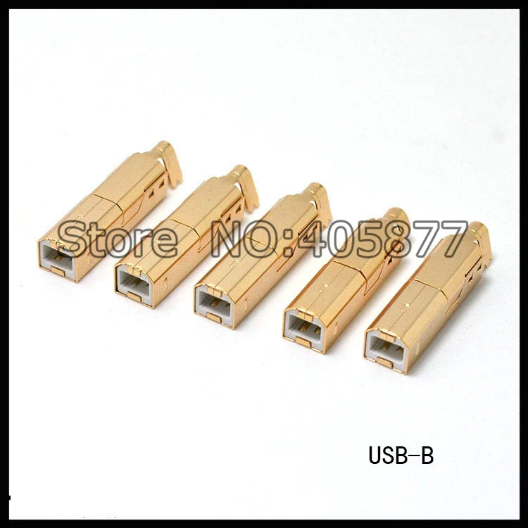Один набор медных позолоченных USB разъемов типа A + B для DIY кабеля hifi разъем|hifi