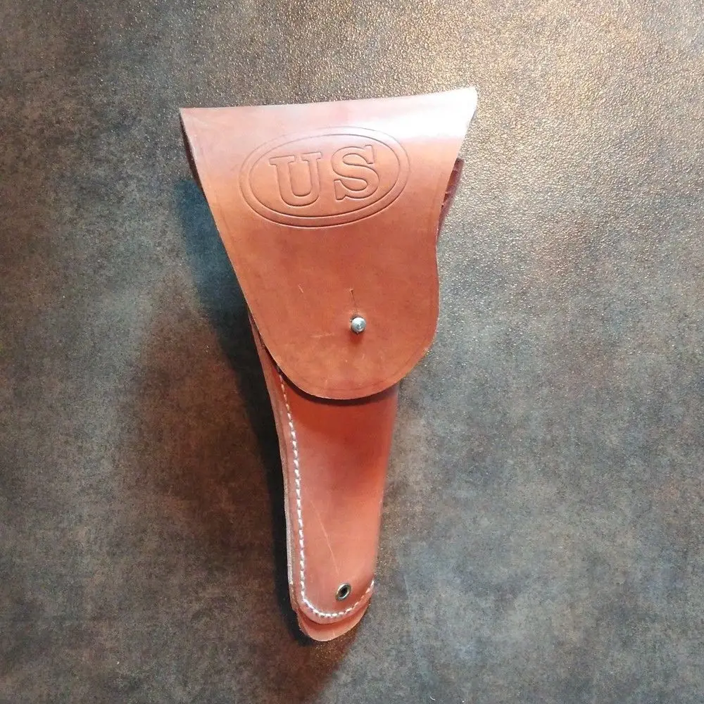 

WWII WW2 US USMC COLT 1911 M1916 ARMY BROWN LEATHER PISTOL HOLSTER -REPRO