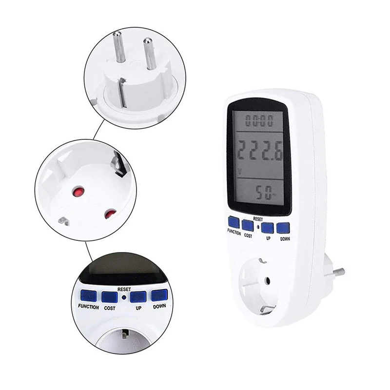 

EU Plug Digital Voltage Wattmeter Power Analyzer Electronic Power Meter Energy Meter Automatic Kwh Power Switch