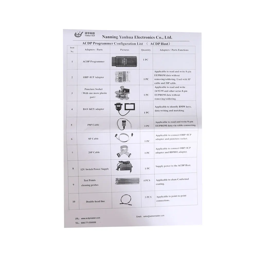 Yanhua Mini ACDP Программирование Основной конфигурации поддержка CAS1/CAS2/CAS3/CAS3+/CAS4/CAS4+/FEM/BDC программирование ключей OBD