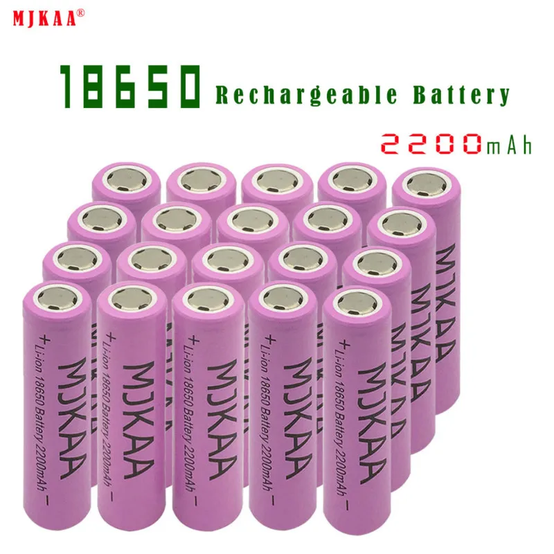 

18650 Battery 3.7V 2200mAH Rechargeable Lithium-ion Battery Flat Power Supply Group Flashlight Original Lightning Protection