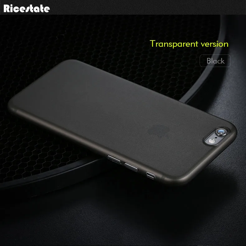 

Ricestate White And Black Translucent Ultra Thin Matte Plastic Back Cover Case for iPhone 6 6S 6plus 6Splus 7 7Plus Fashion Case