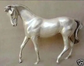 

Elaborate Chinese Tibetan Silver Horse Statue 20CM