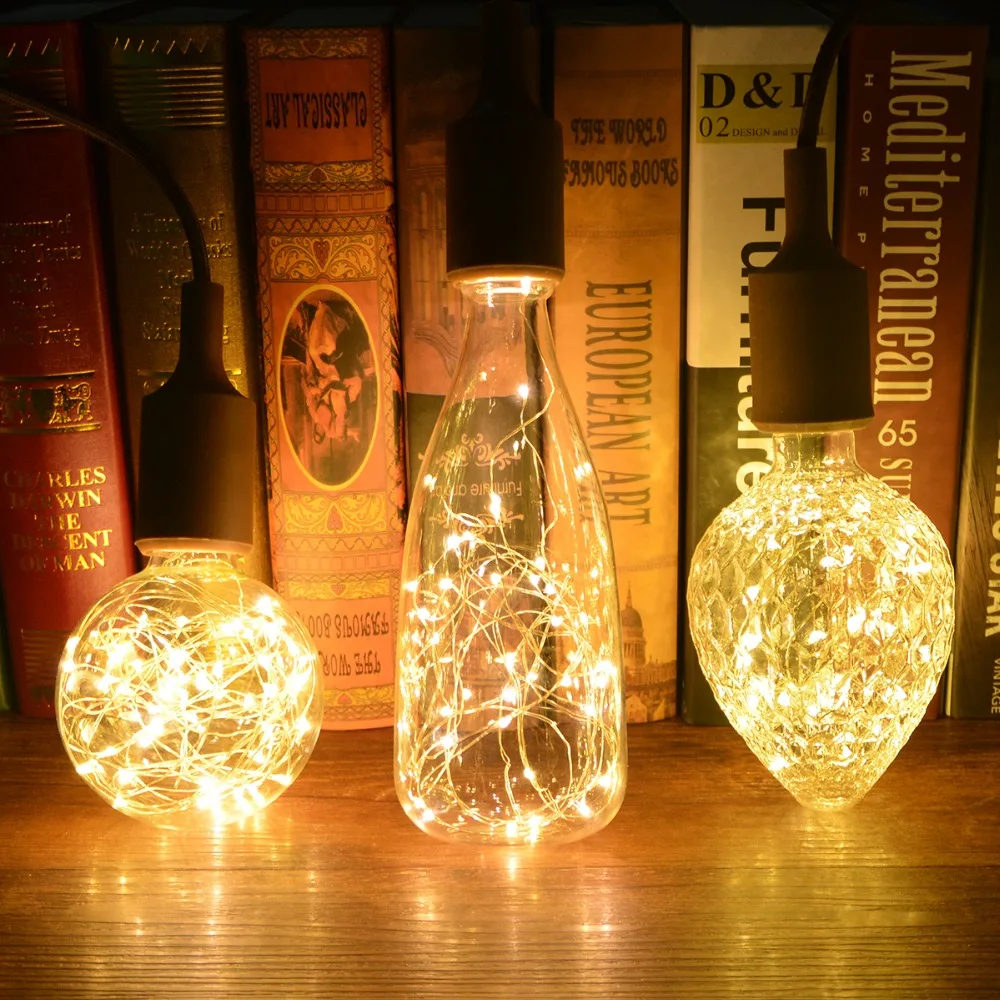

Novelty Holiday light Retro LED Filament Edison Bulb E27 110V 220 Fairy RGB String Copper Wire Christmas Wedding Decorative lamp