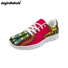Doginthehole спортивная обувь для женщин прогулочная Ретро африканские Традиционные Печатные сетки женские кроссовки удобные обувь без каблуков