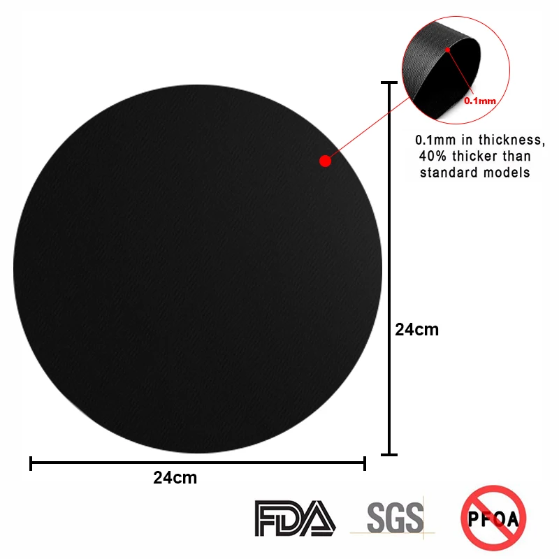 WALFOS 2 шт многоразовый антипригарный коврик сковорода для жарки лист для приготовления вок Лист Коврик для кухни барбекю выпечки коврики для приготовления пищи Круглый Инструмент