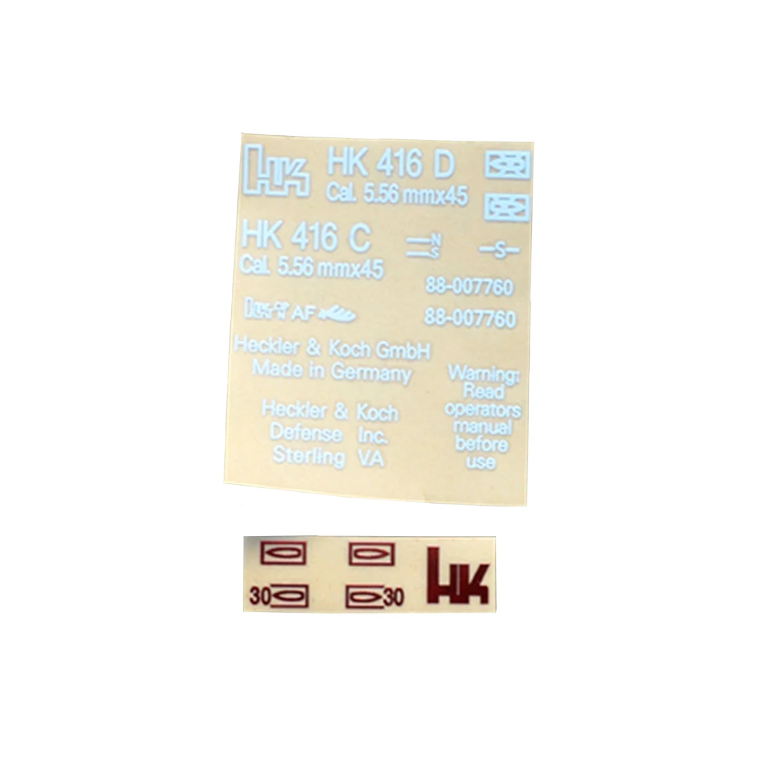 

Rowsfire Receiver Sticker Metal Paster Decal for HK416 Receiver Water Gel Beads Blaster Gun Toy Parts - White