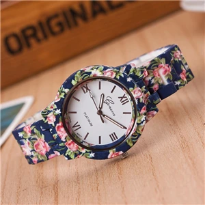 Модные дизайнерские женские наручные часы с цветочным узором, ЖЕНСКИЕ НАРЯДНЫЕ часы, высококачественные керамические милые часы-браслет для девочек - Цвет: 5