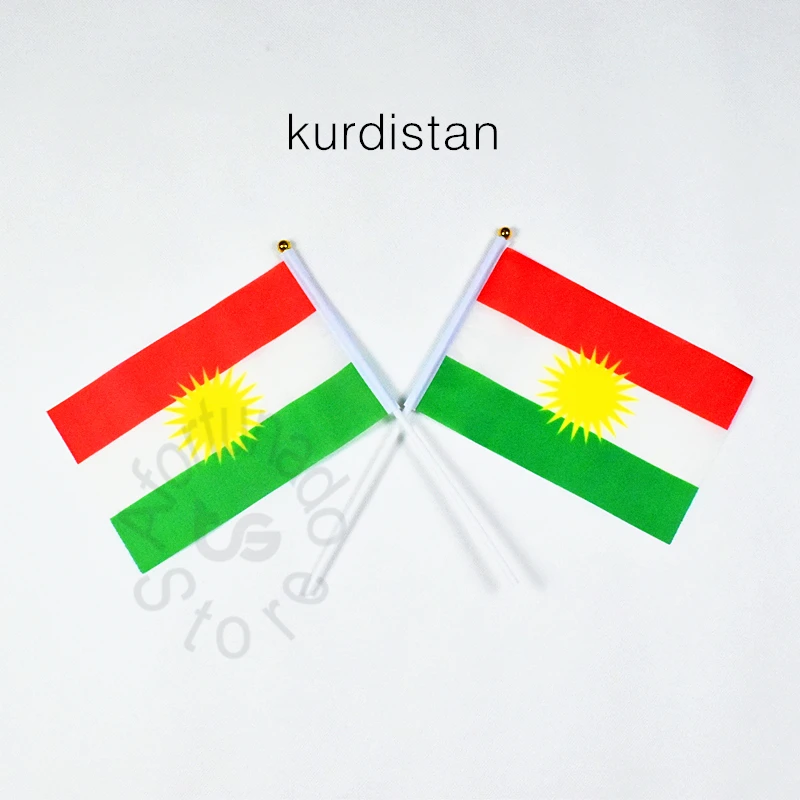 

Kurdish 14*21cm 10pieces flag Banner free shipping Hand waving Flag National Flag for meet,Parade,party.Hanging,decoration