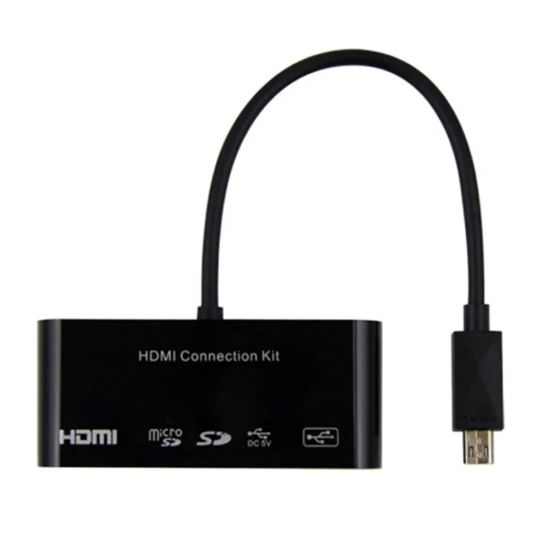 5 в 1 Micro-11p 11 Pin Micro USB к HDMI конвертер Кабель соединительный Комплект OTG SD TF M2 кард-ридер 2,0 хост HDTV AV концентратор адаптер