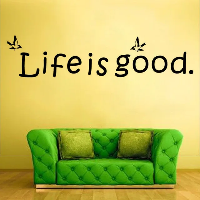 Dctop Life Is Good Wall Sticker Birds Vinyl Removable Diy Home Decor Dctop Life Is Good Wall Sticker Birds Vinyl Removable Diy Home Decor Waterproof Decals Living Room