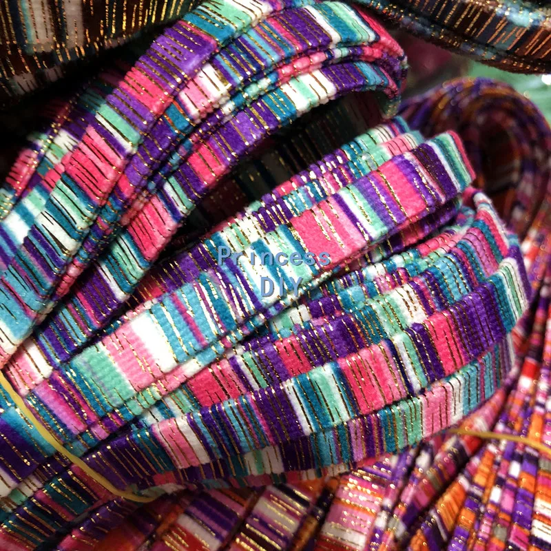 

5 M/Lot 10mm Jewelry Making Findings Cord Colorful Ribbon Velvet String Bright Silk Multico Rope Bias DIY Bracelet Chocker Craft