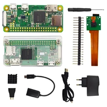 Raspberry Pi Zero W Starter Kit+Acrylic Case+GPIO Header+Heat Sink 1GHz CPU 512Mb RAM RPI 0 W