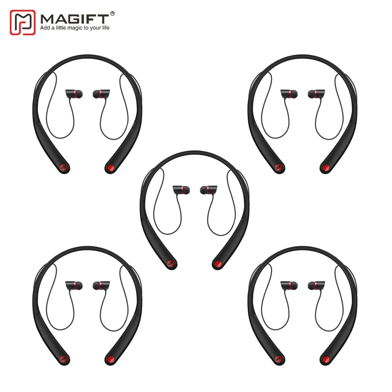

5PCS/lot Magift HV990 Bluetooth Headsets Wireless Magnetic Headphone Neckband Stereo Sport Earphone with Mic for iPhone