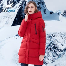 ICEbear 2018 New Women Winter Jacket Coat Slim Winter Quilted Coat Long Style Hood Slim Parkas