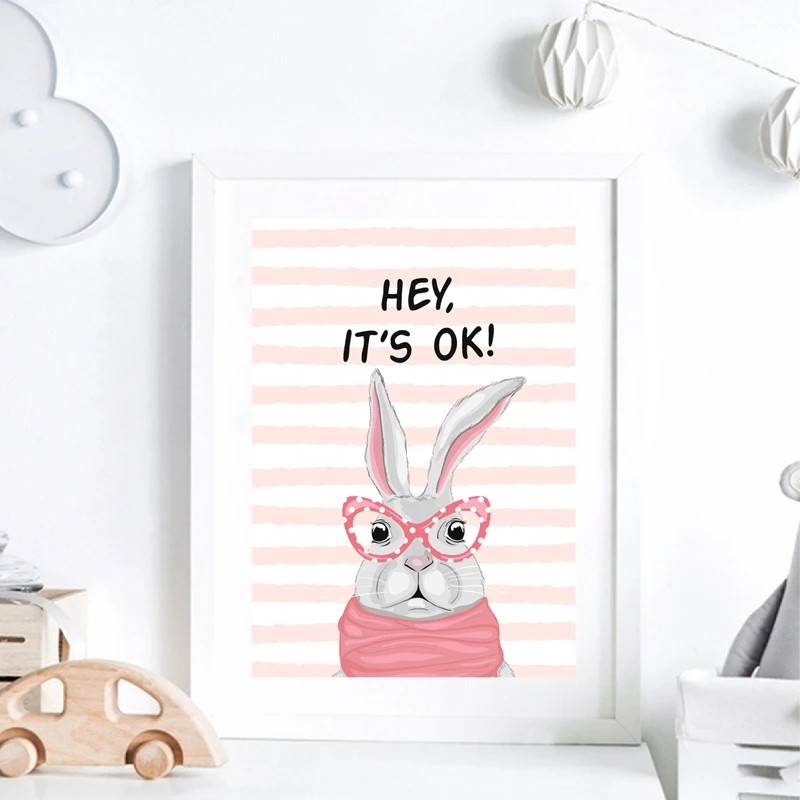 rabbit posters print kids room decor