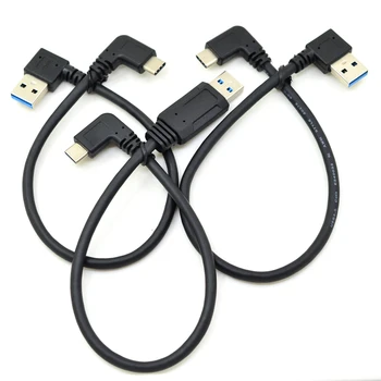 

25CM Straight / Left / Right Angle USB 3.0 A male to USB 3.1 Type-C Elbow Data Sync & Charge Cable USB-C Converter Adapter 0.25m
