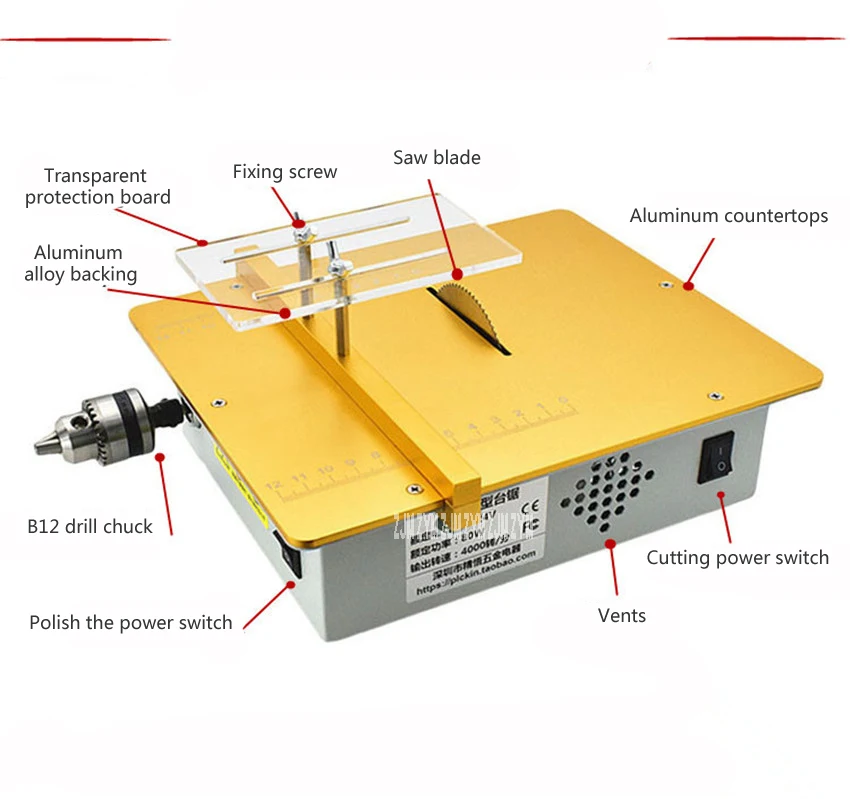 T30X миниатюрный многоцелевой станок для резки печатных плат 8500r/min маленькие пилы для деревообработки металла модель настольная пила DC12-24V