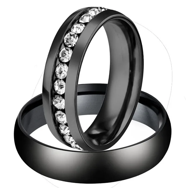 1 Pair Alliance Ring Highly Polished Stainless Steel Wedding Ring Quality Plating Never Fade Couple Love Ring For Women Men