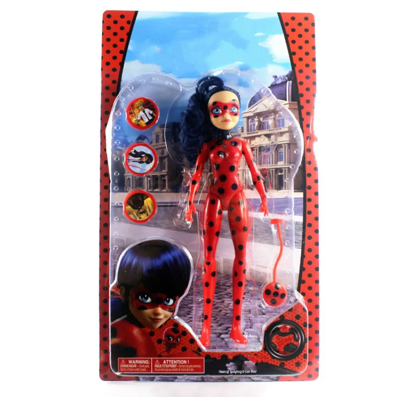 

Cartoon Comic 11cm Enamel hair transplanting Ladybug Toys Music lighting Red Ladybug Girl Hand Doll Model Children's Birthday